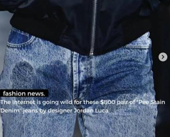 Ada-ada Saja! Celana Jeans Nyeleneh Model ‘Ngompol’, Laku Terjual Rp13 Jutaan