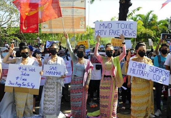 710 Orang Tewas dalam Demonstrasi Tolak Kudeta di Myanmar