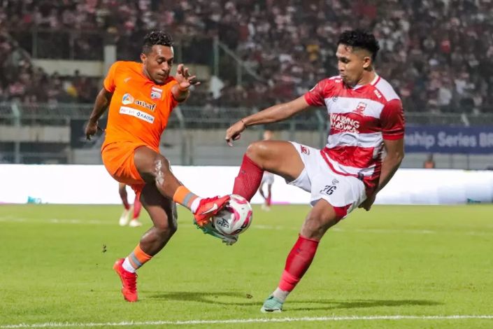 Championship Series Liga 1: Borneo FC Unggul 2-1 atas Madura United pada Babak 1