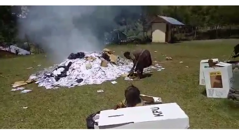 KPU Papua Benarkan Ada Pembakaran Surat Suara di Puncak Jaya