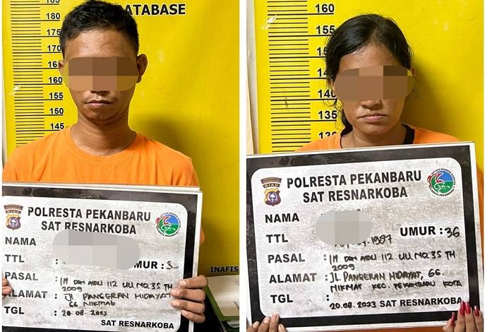 Edarkan Sabu di Pekanbaru, Pasangan Suami Istri Ditangkap Polisi