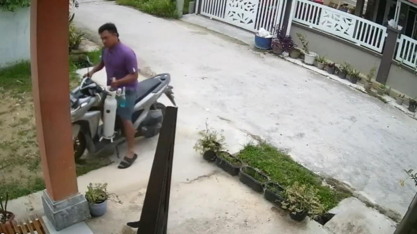 Pria di Pekanbaru Terekam CCTV Larikan Tabung Oksigen dari Klinik Kesehatan
