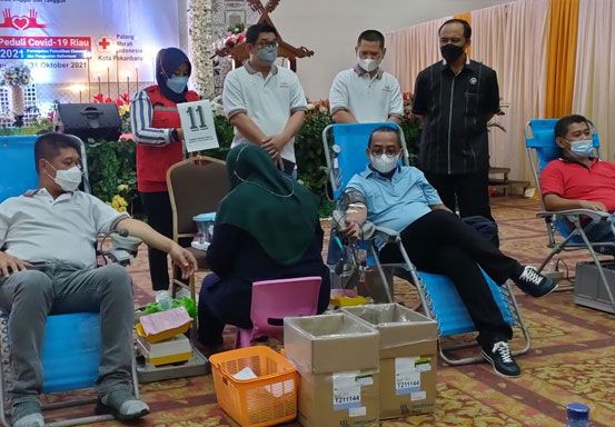 Donor Darah Hari Oeang ke-75 di Riau, 406 Kantong Darah Terkumpul