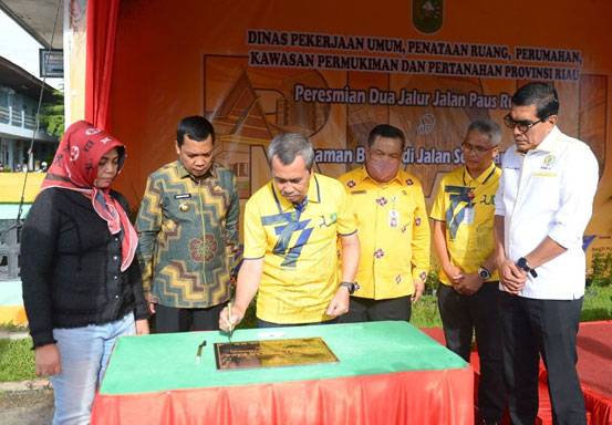 Hari Bakti PU ke-77, Gubernur Syamsuar Resmikan Dua Jalur Jalan di Pekanbaru