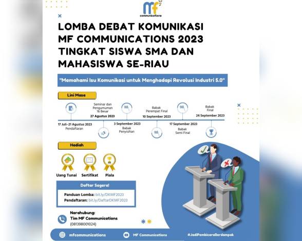 MF Communications Gelar Lomba Debat Tingkat SMA dan Mahasiswa se-Riau