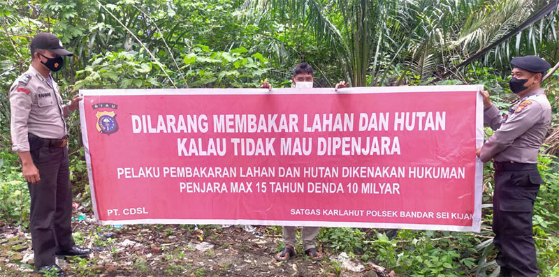 Cegah Karhutla, Polsek Bandar Sei Kijang Kembali Sosialisasikan Maklumat Kapolda Riau