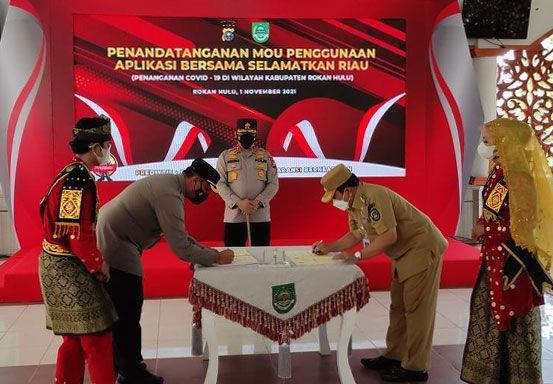 Sinergikan Penanganan Covid-19, Kapolda Riau Launching Aplikasi BSR di Rohul