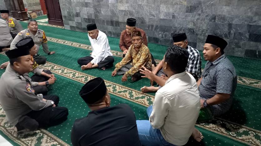 Cooling System, Polsek Pekanbaru Kota Minta Jamaah Masjid At Taqwa Minimalisir Isu Provokatif Pemilu 2024