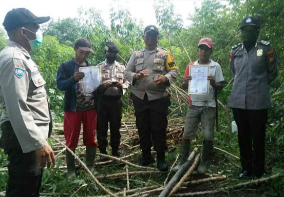 Cegah Dini Karhutla, Polsek Pangkalan Kuras Gencar Sosialisasi Maklumat Kapolda Riau