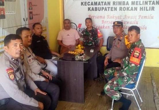Sukseskan Tahapan Pemilu, Polsek Rimba Melintang Bersama TNI dan Panwascam Gelar Patroli