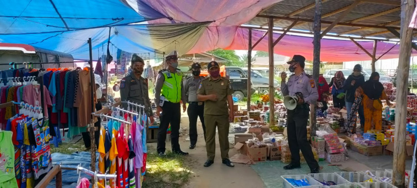 Cegah Covid-19, Polsek Pangkalan Kuras Gencar Patroli Penerapan Protokol Kesehatan