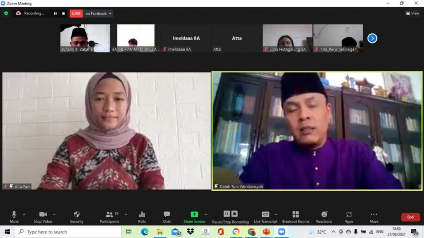 Puluhan Siswa SMP Global Andalan Belajar Tunjuk Ajar Melayu Riau