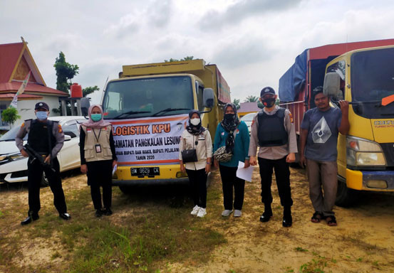 Polsek Pangkalan Lesung Laksanakan Pengamanan Kotak Suara Pilkada Kabupaten Pelalawan