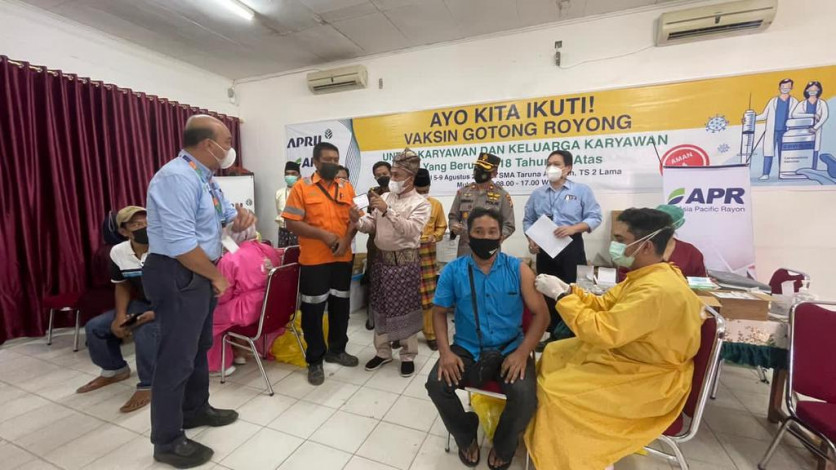Fasilitasi Lebih 12 Ribu Vaksin Gotong Royong, Forkopimda Pelalawan Apresiasi Inisiatif PT RAPP