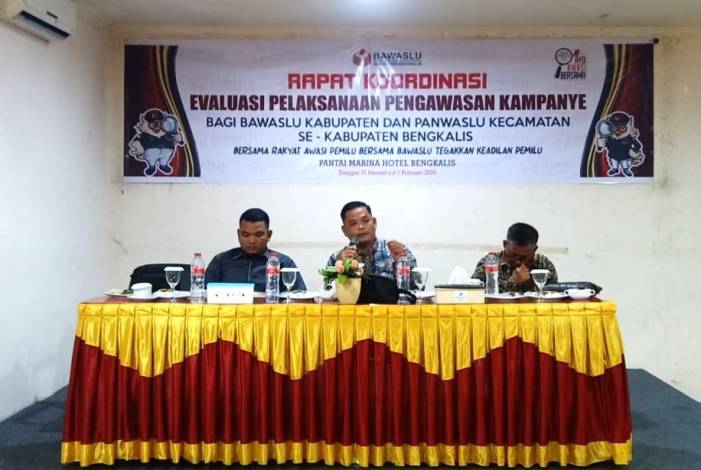 Pastikan Kesiapan Jajaran Pengawas, Bawaslu Bengkalis Gelar Rakor Evaluasi Pelaksanaan Kampanye Pemilu 2024