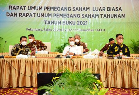 Bupati Bengkalis Ikuti Rapat Umum Pemegang Saham Tahun 2021 di Kantor Pusat Bank Riau Kepri