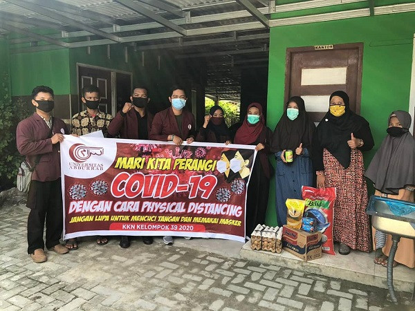 Kukerta Kelompok 39 Abdurrab Kampanye Corona dan Bantu Sembako di Panti Asuhan As-Salam
