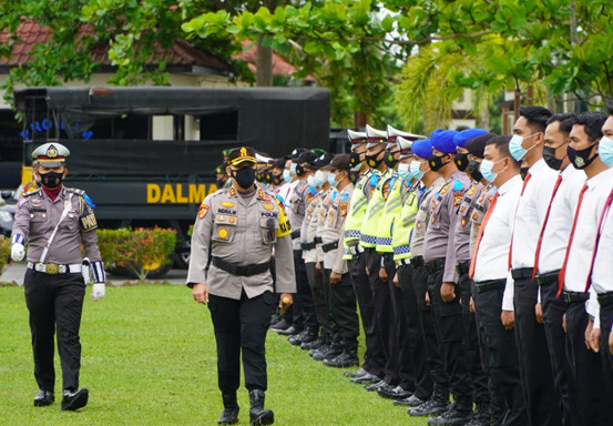 Polres Pelalawan Gelar Pasukan Kesalamatan Lancang Kuning 2021