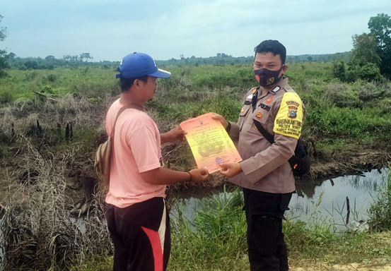 Polsek Bunut Sosialisasi Maklumat Kapolda Riau Terkait Karhutla
