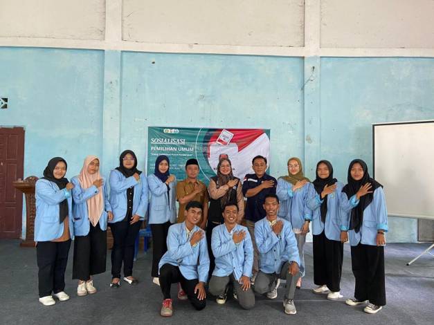 Mahasiswa Kukerta Unri Desa Terantang Gandeng KPU Kampar Sosialisasi Pemilu