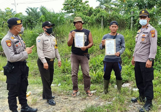 Cegah Karhutla, Polsek Pangkalan Kuras Gencar Sosialisasi Maklumat Kapolda Riau