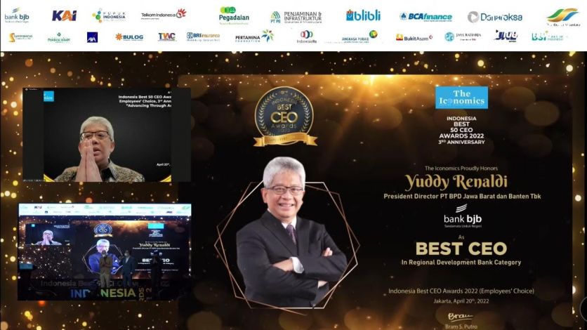 Dirut Bank BJB Yuddy Renaldi Raih Indonesia Best CEO Awards 2022