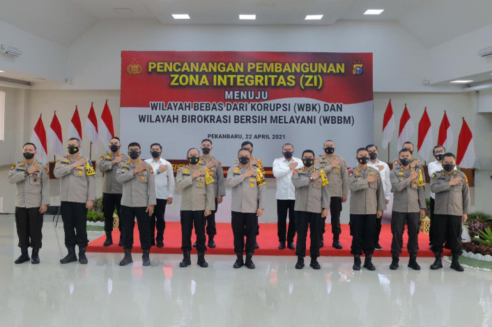 Canangkan Pembangunan ZI 17 Satker menuju WBK dan WBBM, Kapolda: Tujuan Kita Riau Bebas Korupsi
