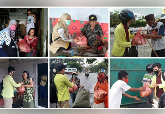 Peduli Dampak Covid-19, Mahasiswa STIFAR Riau Salurkan Bantuan Sembako ke Warga