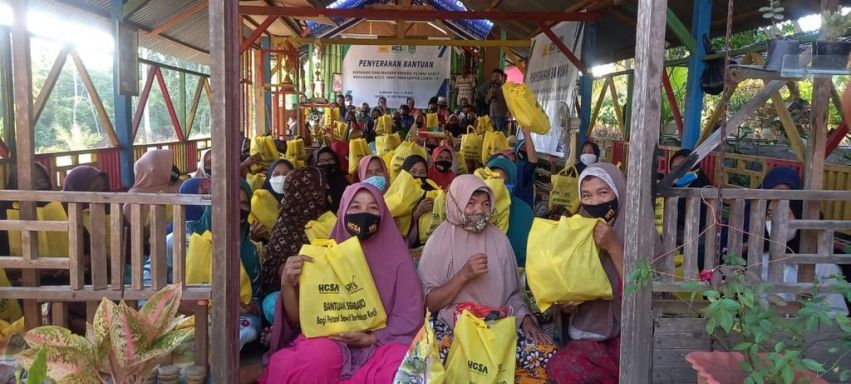Salurkan Bantuan Ratusan Sembako, SPKS Minta Perusahaan Sawit Maksimal Bantu Masyarakat Rohul