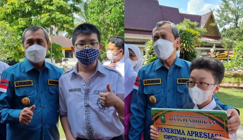 Harumkan Nama Riau, Siswa Witama Pekanbaru Terima Bonus dari Gubernur