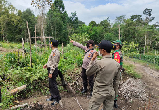 Polsek Bunut dan TNI Patroli Karhutla Bersama