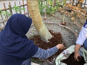 Mahasiswa KKN Integrasi Unri Kolaborasi dengan PT RAPP dalam Penyuburan Tanah di Kelurahan Air Putih