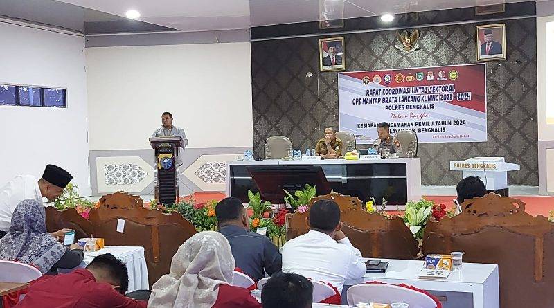 Rakor Lintas Sektoral Kesiapan Pengamanan Pemilu di Polres Bengkalis, Bawaslu Ajak Semua Pihak Sukseskan Pemilu 2024