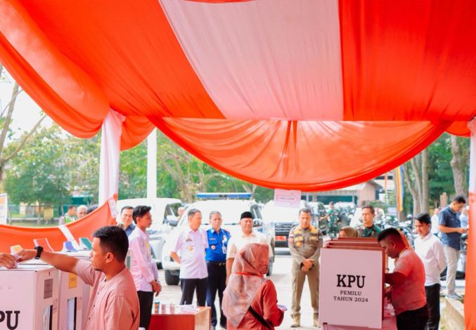 Pj Bupati Kampar Bersama Forkopimda Monitoring Pelaksanaan Pemilu 2024