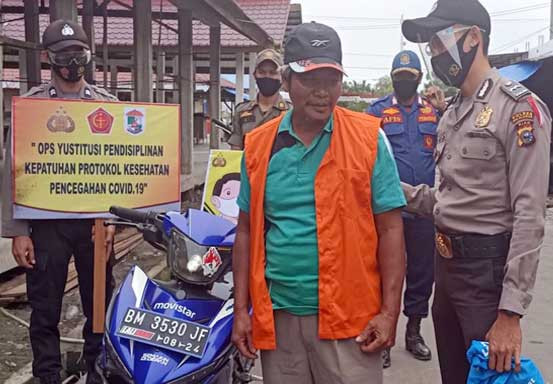 Cegah Penyebaran Corona, Polsek Kuala Kampar Gelar Operasi Yustisi Kepatuhan Protokol Kesehatan
