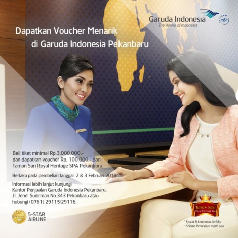 Beli Tiket Garuda Indonesia Gratis Voucher Spa