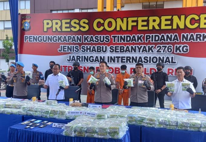 Polisi Amankan 276 Kg Sabu di Riau, Satu Pelaku Tewas Ditembak Petugas
