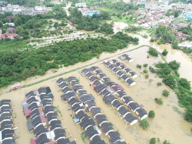 Seratusan Rumah di RW 12 Kelurahan Pematangkapau Terendam Banjir