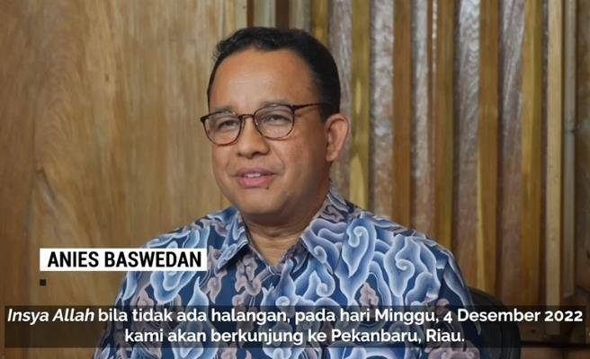 Anies Baswedan Pastikan Sapa Masyarakat Riau 4 Desember Mendatang