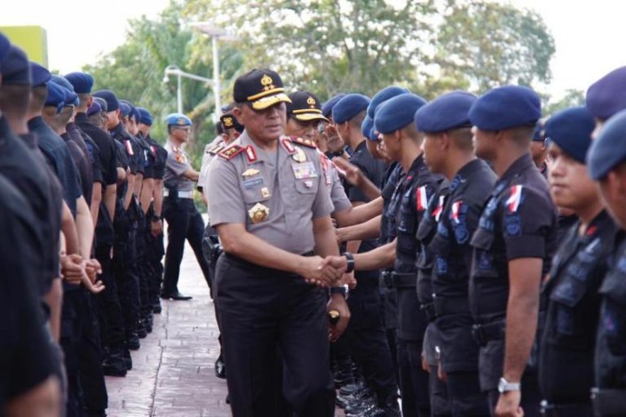500 Personel Gabungan Brimob dan Sabhara Polda Riau Pulang dari Jakarta