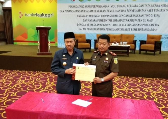 Pemprov Riau dan Kejati Teken MoU Pengamanan Aset