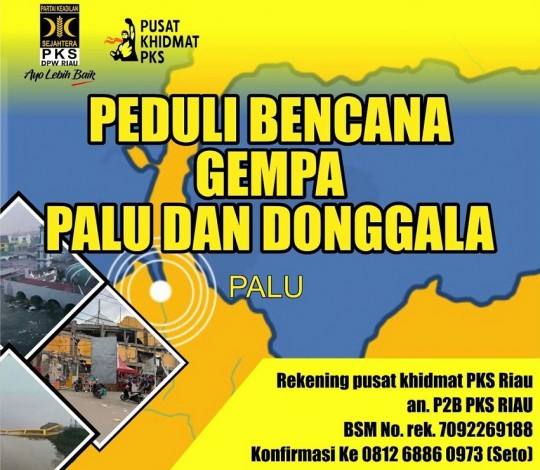 Bantu Korban Tsunami, PKS Riau Berangkatkan Relawan ke Sulteng