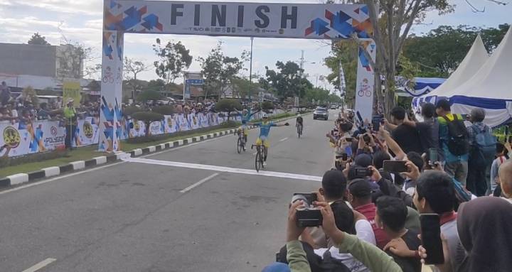 Tour de Siak Etape I Selesai, Pebalap Tim BSP Siak Riau Juara Siak City Race
