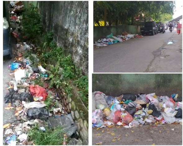 Pengunjung Keluhkan Sampah Berserakan di Selokan dan Pintu Masuk Pasar Dupa Pekanbaru
