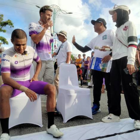 Juara Etape I Tour de Siak Akui Medan Jalan Bergelombang, Sempat Alami Keram di 14 KM Sebelum Finis