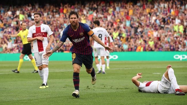 Messi Dua Gol, Barcelona Hajar Tim Promosi  8-2