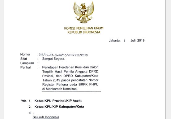 KPU Rohul Tunda Penetapan Perolehan Kursi dan Calon Anggota DPRD Terpilih