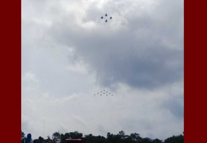 Pesawat Perang Indonesia dan Singapura Latihan Flypast di Langit Pekanbaru