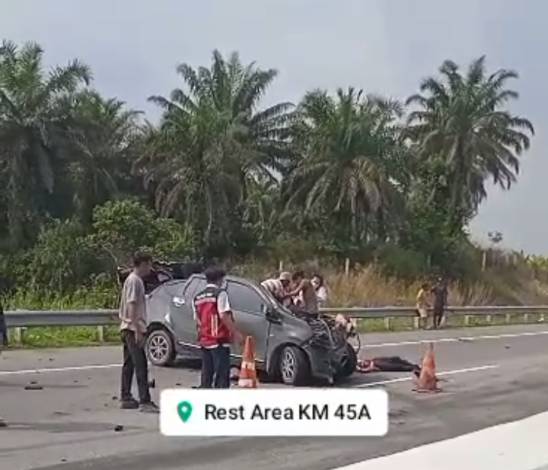 Lagi, Kecelakaan di Tol Pekanbaru-Dumai, Mobil Ringsek Parah
