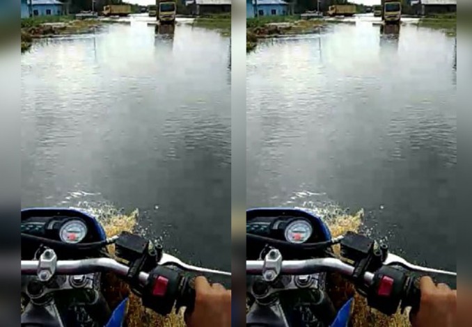 Kanal PT SAU Diduga Memicu Banjir di Jalan Lintas Bono, Pelalawan